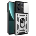 For Infinix Hot 40i / Smart 8 Sliding Camera Cover Design TPU+PC Phone Case(Silver)