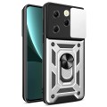 For Infinix Hot 40 / 40 Pro 4G Sliding Camera Cover Design TPU+PC Phone Case(Silver)