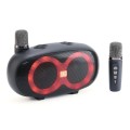 T&G TG542 LED Flash Wireless Bluetooth Karaoke Speaker with Microphone(Black)