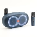 T&G TG542 LED Flash Wireless Bluetooth Karaoke Speaker with Microphone(Light Blue)