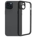 For iPhone 15 Plus Fine Pore Frosted TPU + Transparent PC Phone Case(Black)