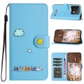 For Xiaomi Redmi Note 13 4G Cartoon Cats Leather Phone Case(Blue)