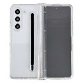For Samsung Galaxy Fold5 3 in 1 Integrated PC Phone Case with Stylus(Transparent)