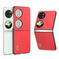 For Huawei Pocket 2 ABEEL Wood Texture PU Phone Case(Red)