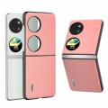 For Huawei Pocket 2 ABEEL Genuine Leather Wave Black Edge Phone Case(Pink)