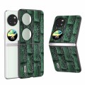 For Huawei Pocket 2 ABEEL Genuine Leather Mahjong Pattern Black Edge Phone Case(Green)