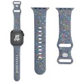 For Apple Watch Ultra 2 49mm Floral Silicone Watch Band(Grey)