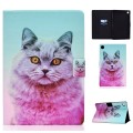 For Samsung Galaxy Tab A9+ Colored Drawing Smart Leather Tablet Case(Pink Cat)