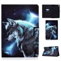 For Samsung Galaxy Tab A9+ Colored Drawing Smart Leather Tablet Case(Wolf)