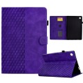For Samsung Galaxy Tab A9 Rhombus Embossed Leather Tablet Case(Purple)