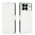 For Xiaomi Redmi K70 / K70 Pro Diamond Lattice Wallet Leather Flip Phone Case(White)