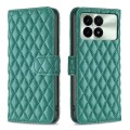 For Xiaomi Redmi K70E Diamond Lattice Wallet Leather Flip Phone Case(Green)