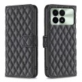 For Xiaomi Redmi K70E Diamond Lattice Wallet Leather Flip Phone Case(Black)