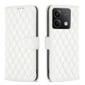 For Xiaomi Redmi Note 13 4G Global Diamond Lattice Wallet Leather Flip Phone Case(White)