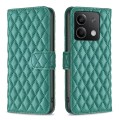 For Xiaomi Redmi Note 13 4G Global Diamond Lattice Wallet Leather Flip Phone Case(Green)