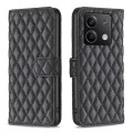 For Xiaomi Redmi Note 13 4G Global Diamond Lattice Wallet Leather Flip Phone Case(Black)