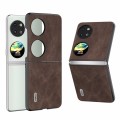 For Huawei Pocket 2 ABEEL PU Leather Black Edge Phone Case(Coffee)