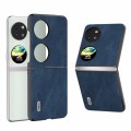 For Huawei Pocket 2 ABEEL PU Leather Black Edge Phone Case(Blue)