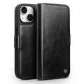 For iPhone 15 Plus QIALINO Classic 103 Buckle Genuine Leather Phone Case(Black)