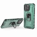 For iPhone 15 Pro Ice Armor Series Ring Holder Phone Case(Green)