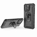For iPhone 15 Pro Ice Armor Series Ring Holder Phone Case(Black)