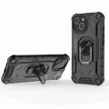 For iPhone 14 Plus Ice Armor Series Ring Holder Phone Case(Black)