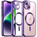 For iPhone 14 Magsafe Magnetic Transparent Electroplated TPU Phone Case(Purple)