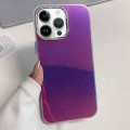For iPhone 15 Pro Max Electroplated Frame IMD Glitter Powder Phone Case(Purple)