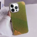 For iPhone 15 Pro Electroplated Frame IMD Glitter Powder Phone Case(Yellow)