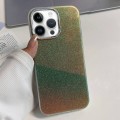 For iPhone 15 Pro Electroplated Frame IMD Glitter Powder Phone Case(Green)