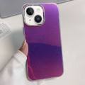 For iPhone 15 Plus Electroplated Frame IMD Glitter Powder Phone Case(Purple)