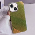 For iPhone 15 Electroplated Frame IMD Glitter Powder Phone Case(Yellow)