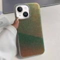 For iPhone 15 Electroplated Frame IMD Glitter Powder Phone Case(Green)