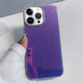 For iPhone 14 Pro Electroplated Frame IMD Glitter Powder Phone Case(Blue)