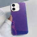 For iPhone 12 Electroplated Frame IMD Glitter Powder Phone Case(Blue)