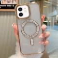 For iPhone 12 MagSafe Magnetic Transparent TPU Electroplated Phone Case(Gold)