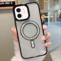 For iPhone 11 MagSafe Magnetic Transparent TPU Electroplated Phone Case(Black)