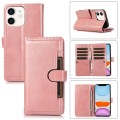 For iPhone 11 Wristband Card Slot Leather Phone Case(Rose Gold)