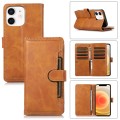 For iPhone 12 mini Wristband Card Slot Leather Phone Case(Brown)