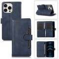 For iPhone 12 Pro Max Wristband Card Slot Leather Phone Case(Blue)