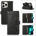 For iPhone 13 Pro Max Wristband Card Slot Leather Phone Case(Black)