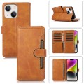 For iPhone 14 Wristband Card Slot Leather Phone Case(Brown)