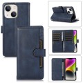 For iPhone 14 Wristband Card Slot Leather Phone Case(Blue)