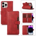 For iPhone 14 Pro Wristband Card Slot Leather Phone Case(Red)