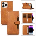 For iPhone 14 Pro Max Wristband Card Slot Leather Phone Case(Brown)