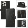 For iPhone 15 Pro Max Wristband Card Slot Leather Phone Case(Black)