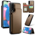 For Samsung Galaxy A30s/A50s/A50 CaseMe C22 Card Slots Holder RFID Anti-theft Phone Case(Brown)