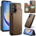 For Samsung Galaxy A34 5G CaseMe C22 Card Slots Holder RFID Anti-theft Phone Case(Brown)