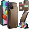 For Samsung Galaxy A51 4G CaseMe C22 Card Slots Holder RFID Anti-theft Phone Case(Brown)