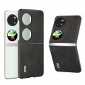 For Huawei Pocket 2 ABEEL Black Edge Two-color Calf Texture PU Phone Case(Black)
